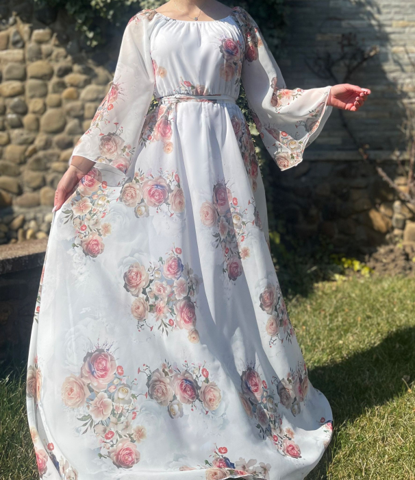 Rochie eleganta cu motive florale florinela 4