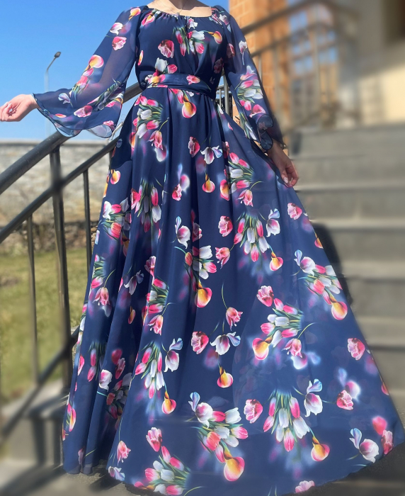 Rochie eleganta cu motive florale Florinela 5 [2]