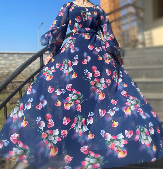 Rochie eleganta cu motive florale Florinela 5 [3]