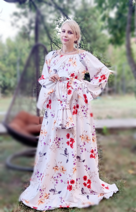 Rochie eleganta din barbie cu imprimeu floral Andrada 2 [5]