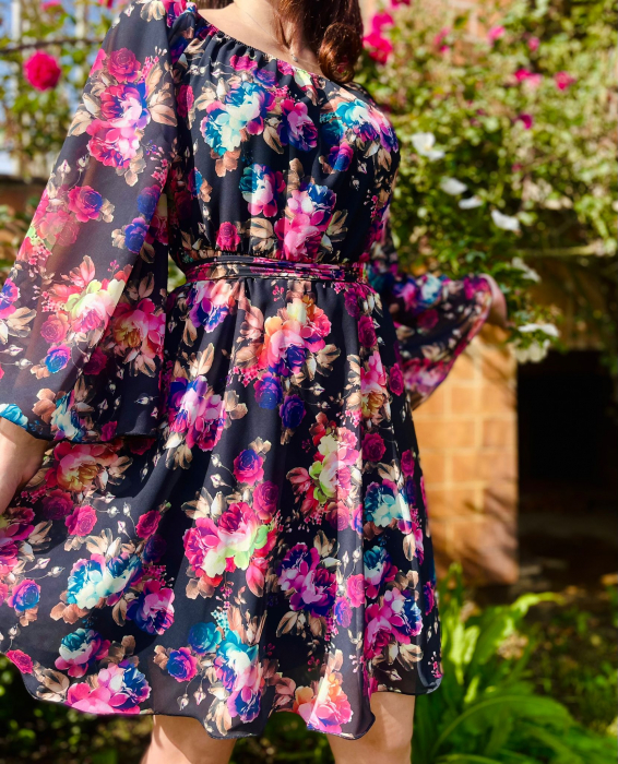 Rochie din voal cu imprimeu floral Delia [4]