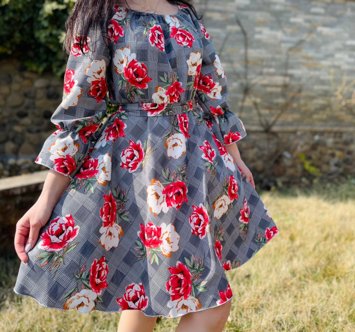 Rochie eleganta din barbie cu imprimeu floral Gala 2 [4]