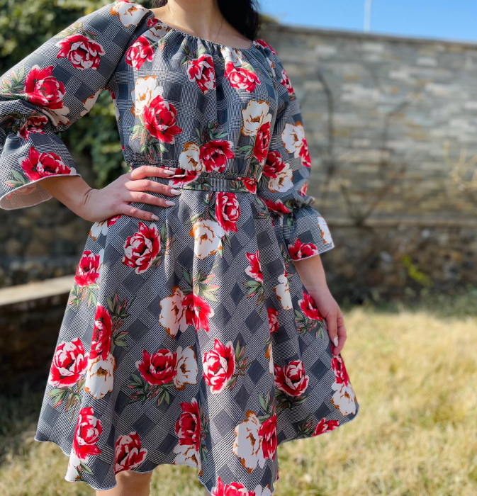 Rochie eleganta din barbie cu imprimeu floral Gala 2 [1]