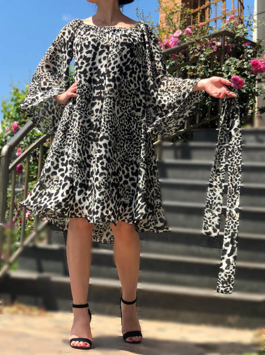 Елегантна рокля с животински принт Миора 30 [5]