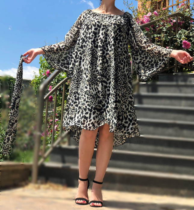 Елегантна рокля с животински принт Миора 30 [4]