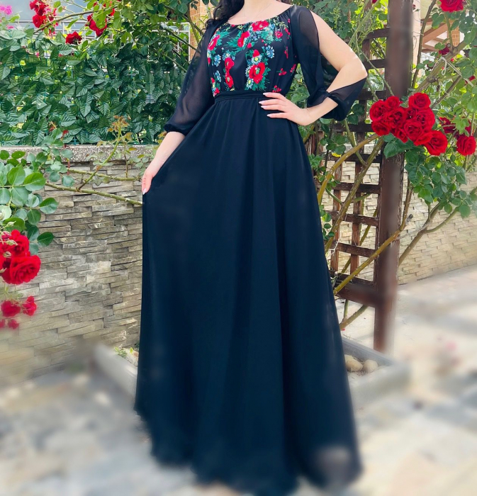 Rochie Eleganta cu motive stilizate florale Viviana [3]