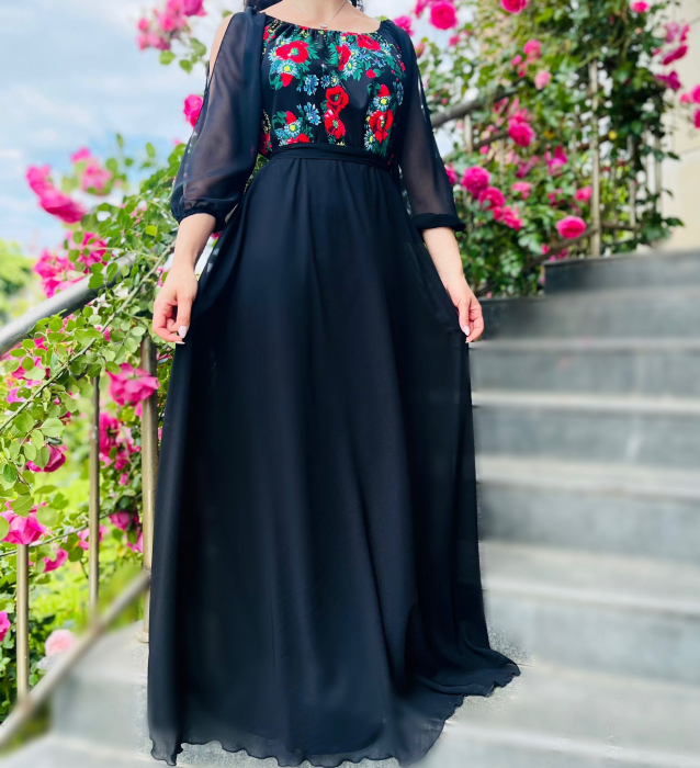 Rochie Eleganta cu motive stilizate florale Viviana [4]