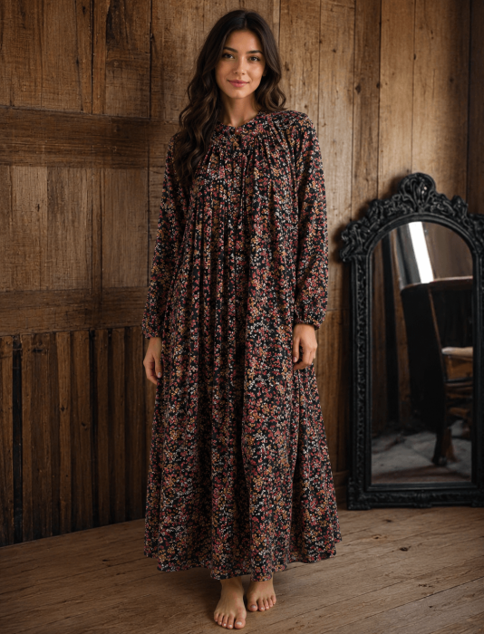 Rochie , zElena,   din vascoza cu imprimeu floral delicat