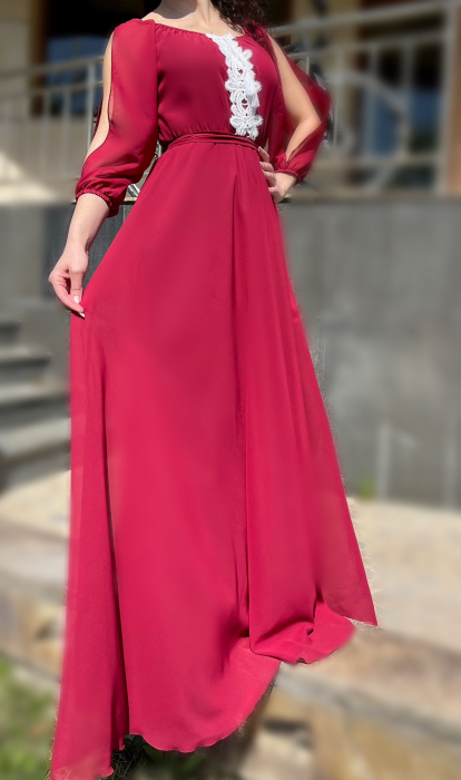 Rochie lunga cu motive crosetate Morticia 3 [2]
