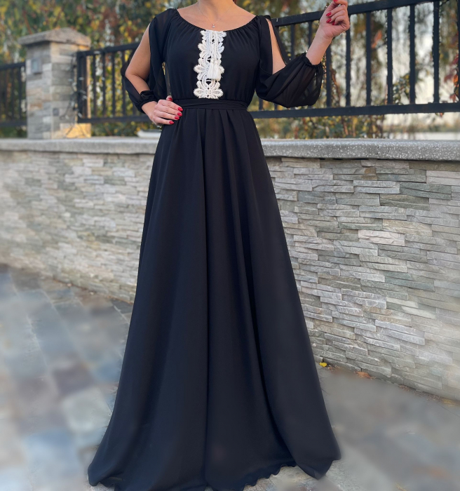 Rochie lunga cu motive crosetate Morticia [3]