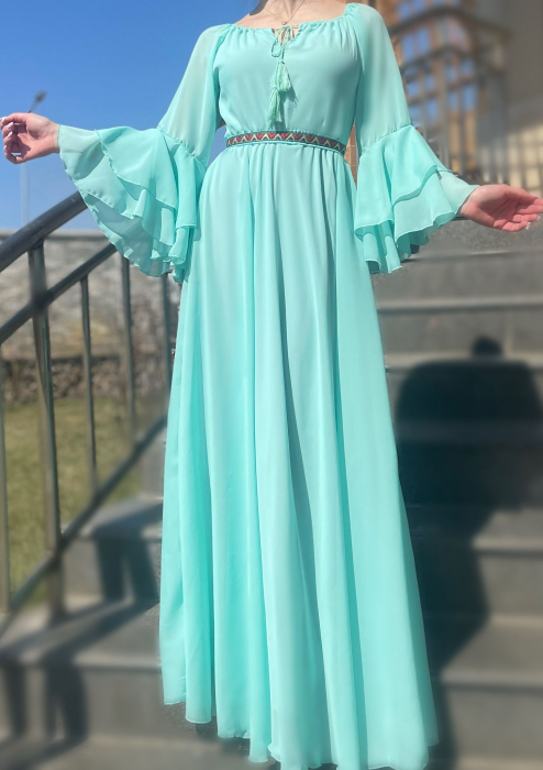 Rochie lunga cu motive traditionale Aglaia 10 [3]