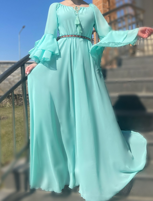 Rochie lunga cu motive traditionale Aglaia 10 [2]