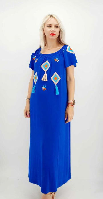 Rochie lunga de vara cu broderie duni 4