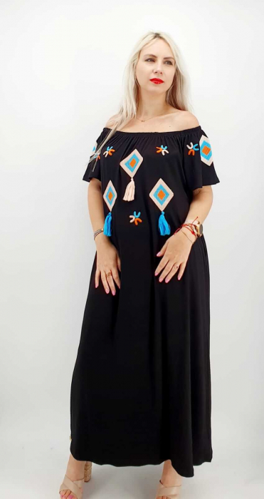Rochie lunga de vara cu broderie duni 5