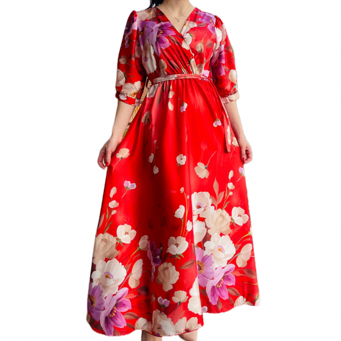 Rochie Lunga Satinata Iris 2 Rochie Lunga Satinata Iris 2