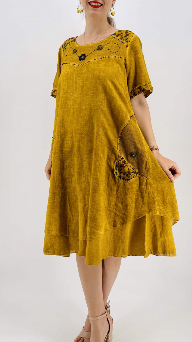 Rochie midi cu broderie barbara 3