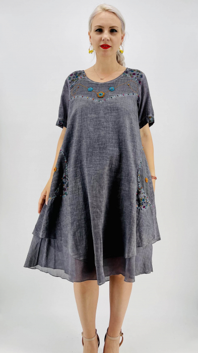 Rochie midi cu broderie barbara 5