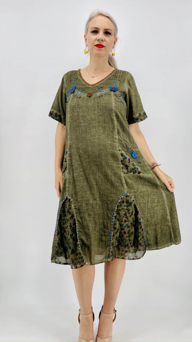 Rochie midi cu broderie barbara 6