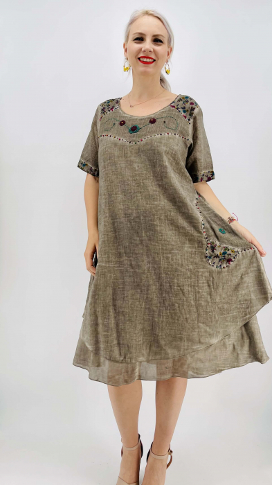 Rochie midi cu broderie barbara 2