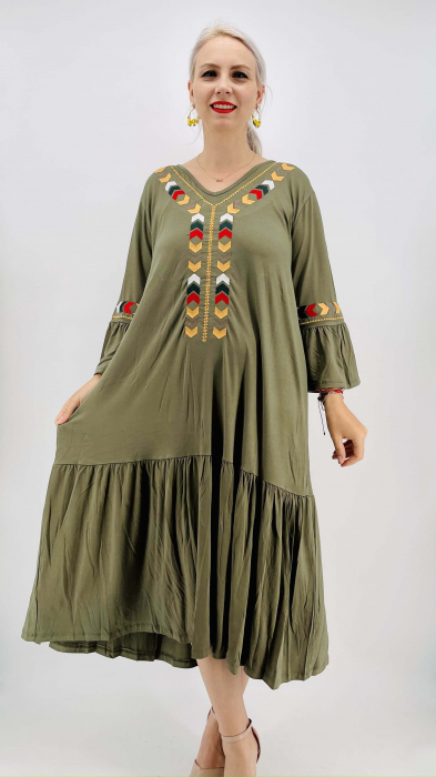Rochie midi cu broderie betty 2