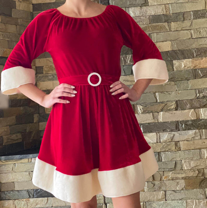 Rochie scurta cu tematica de Craciun - Santa 6 [2]