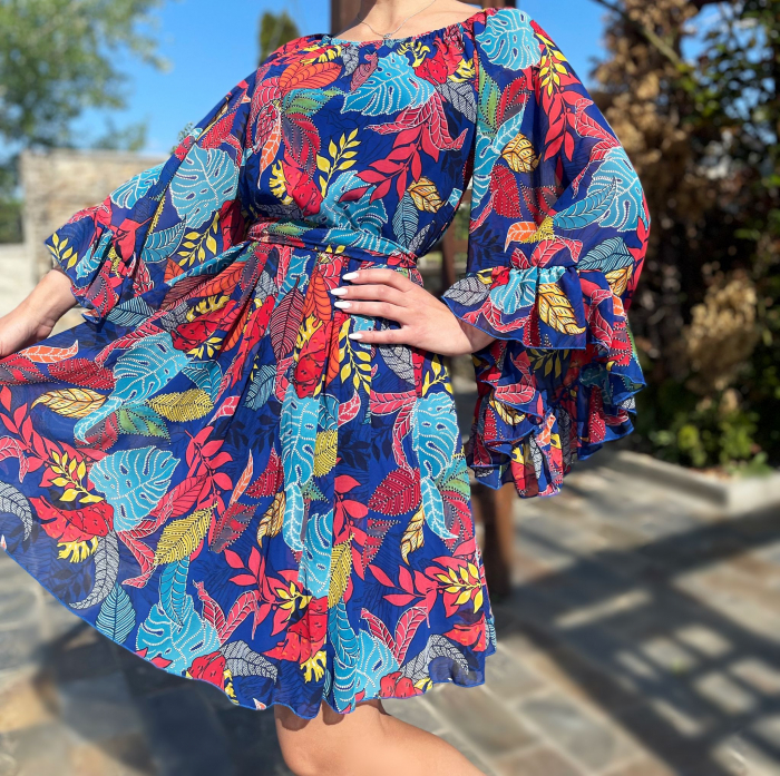 Rochie stilizata cu motive florale Florinela 12 [2]
