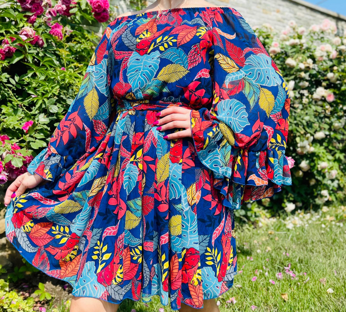 Rochie stilizata cu motive florale Florinela 14 [2]