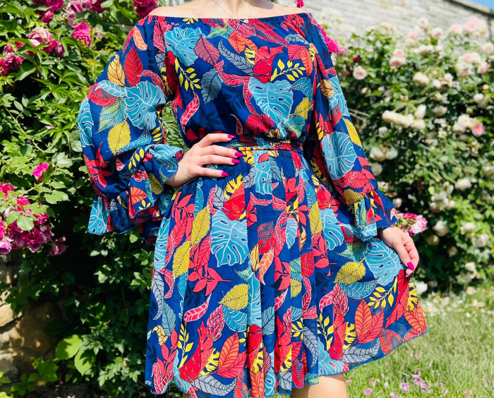 Rochie stilizata cu motive florale Florinela 14 [3]