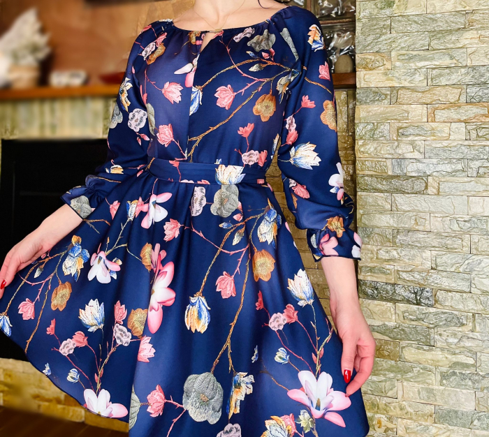 Rochie stilizata cu motive florale Florinela 17 [2]