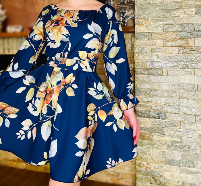 Rochie stilizata cu motive florale Florinela 18 [2]