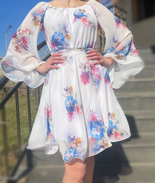 Rochie stilizata cu motive florale florinela 8