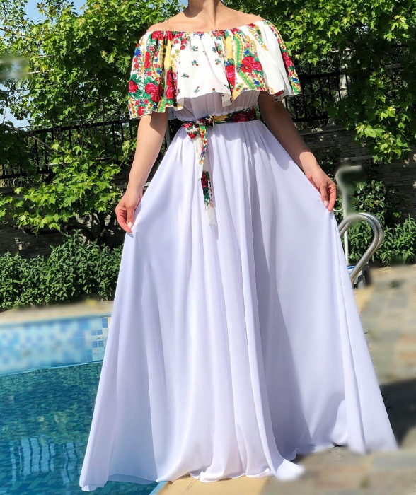Rochie stilizata cu motive florale Natasha [4]