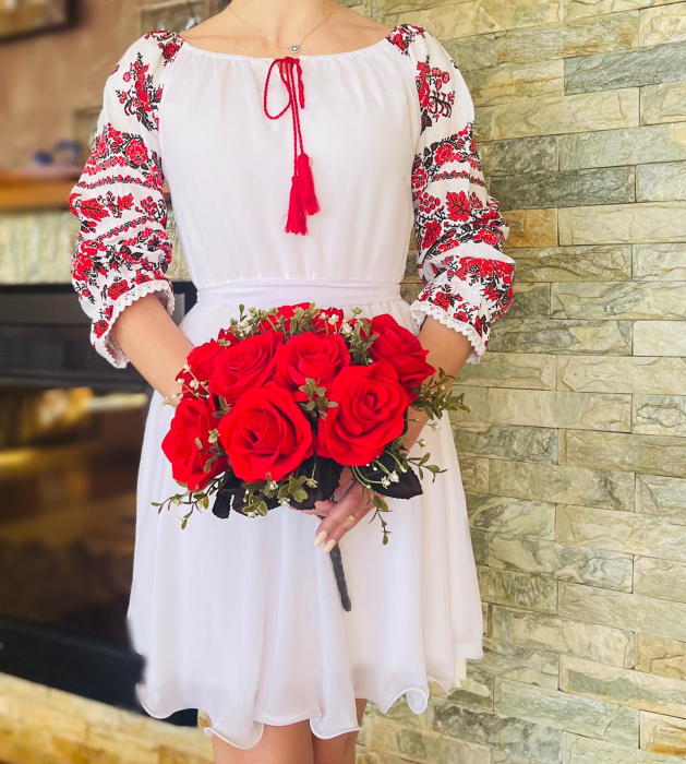 Rochie stilizata cu motive traditionale Elina 2 [2]