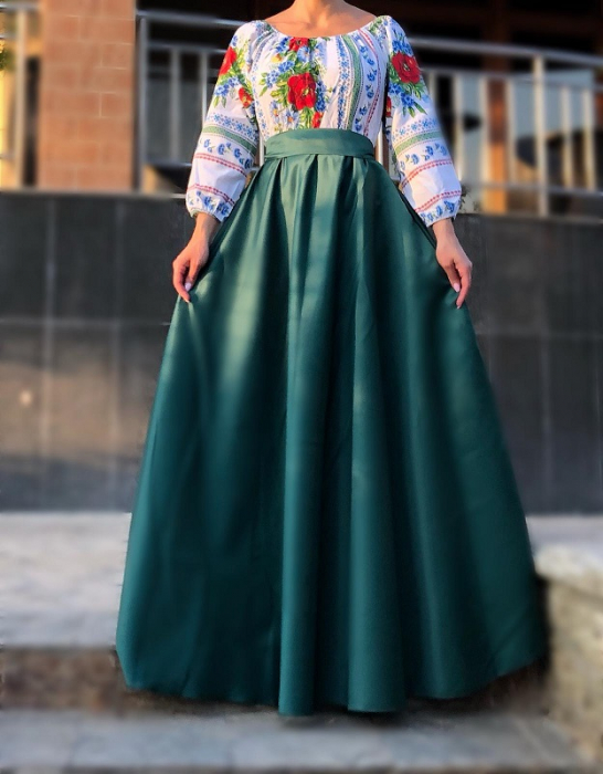 Rochie Traditionala stilizata cu Maci 8 [4]