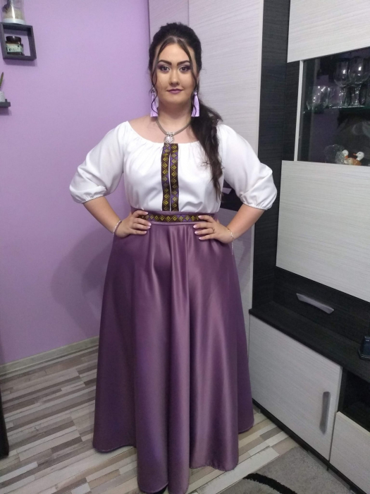 Rochie stilizata cu motive traditionale lunga Margareta [2]