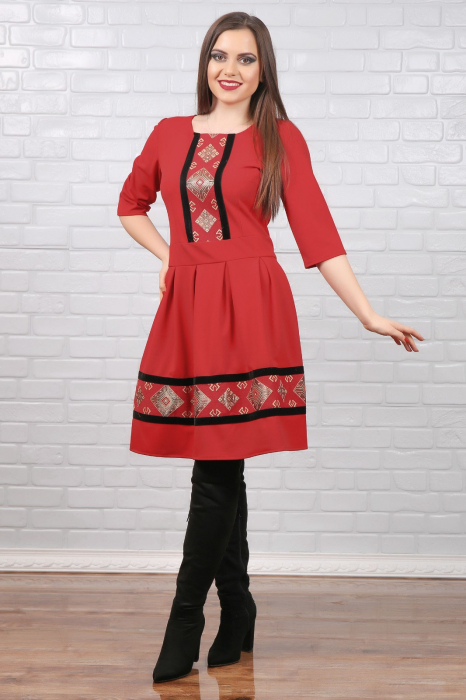 Rochie stilizata cu motive traditionale magda