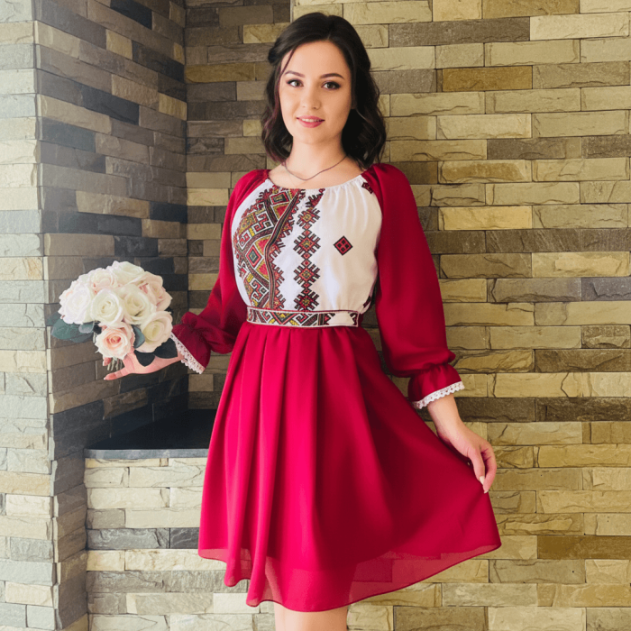 Rochie stilizata cu motive traditionale Magdalena 2