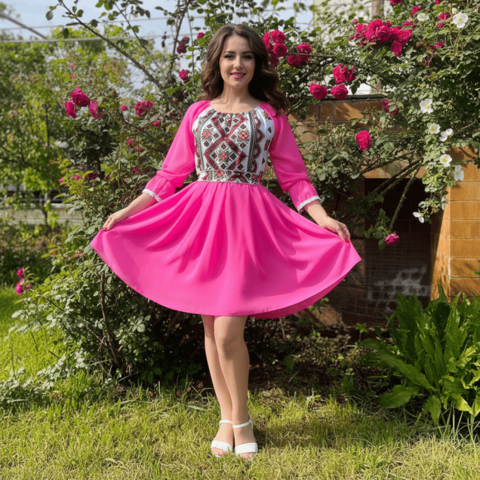 Rochie stilizata cu motive traditionale Magdalena 5