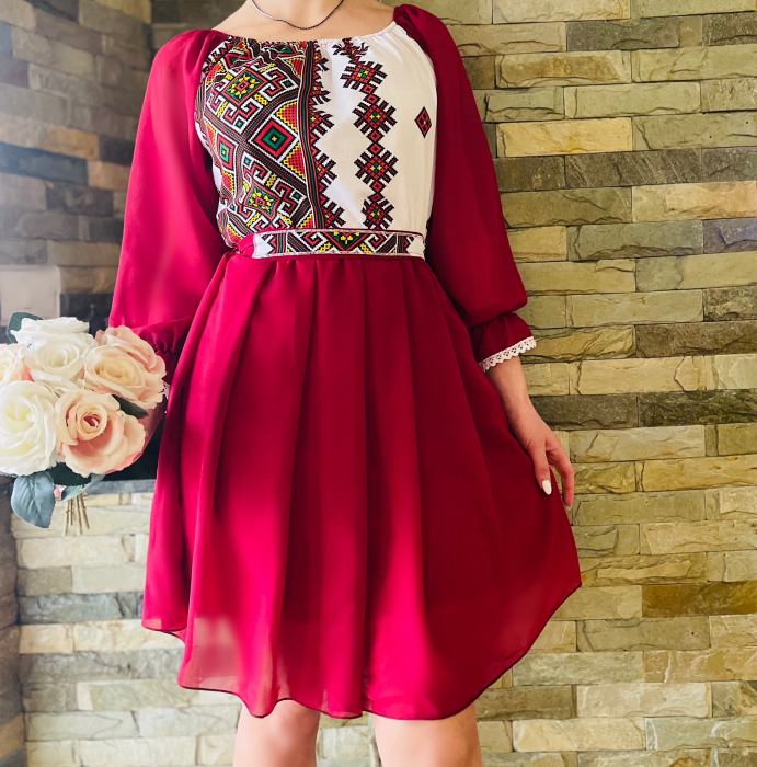 Rochie stilizata cu motive traditionale Magdalena 2 [5]