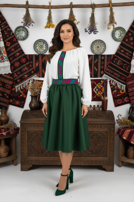 Rochie stilizata cu motive traditionale Margareta [1]