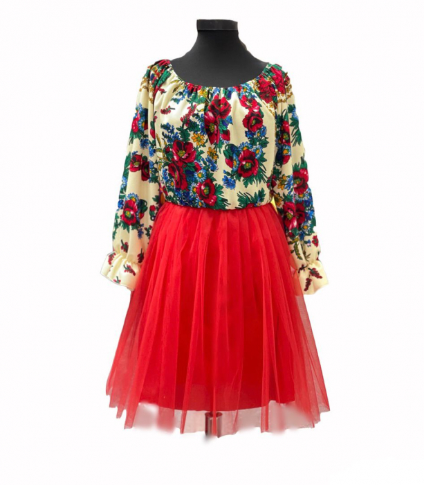 Rochie stilizata traditional cu tulle [3]