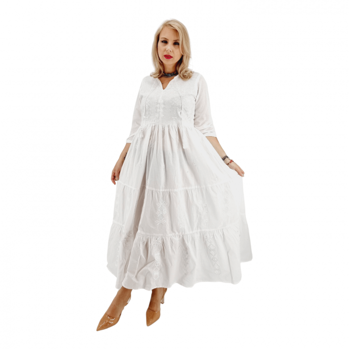 Rochie alba Traditionala Adonia [3]