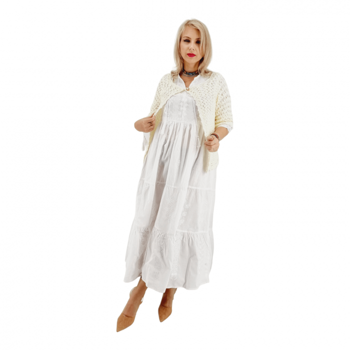 Rochie alba Traditionala Adonia [9]