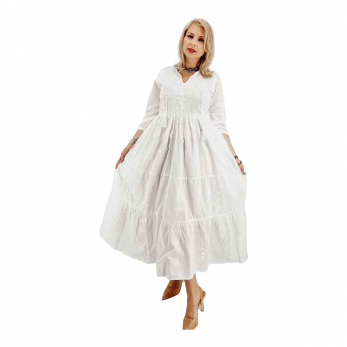 Rochie alba Traditionala Adonia [8]