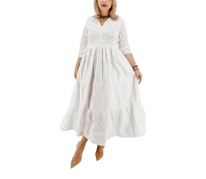 Rochie alba Traditionala Adonia [6]