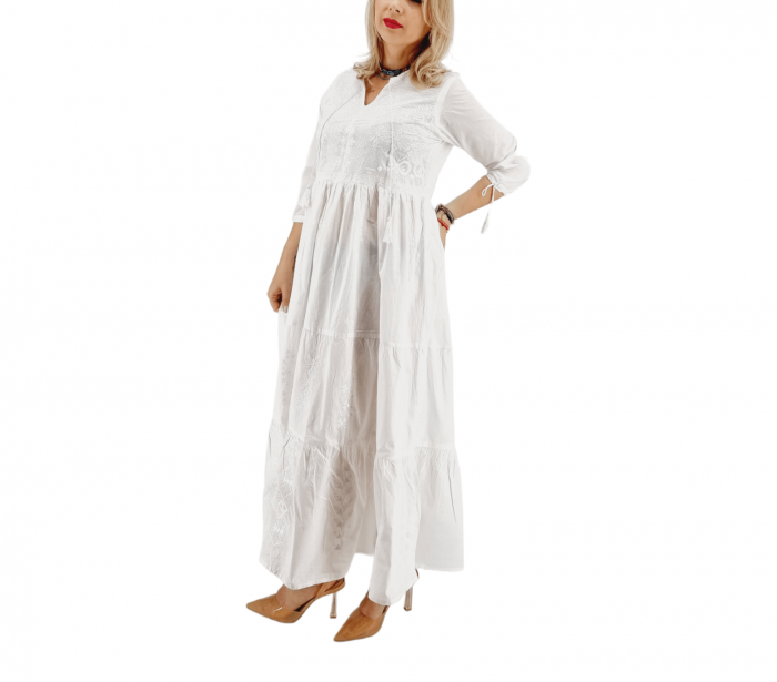 Rochie alba Traditionala Adonia [7]