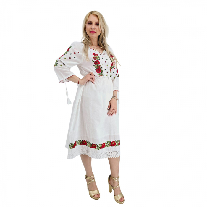 Rochie Traditionala cu borderie Maci 3 [6]