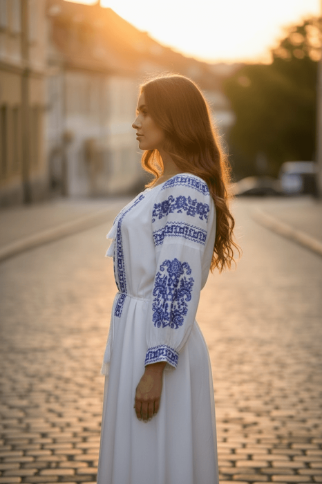 Rochie Traditionala cu broderie Aida [3]