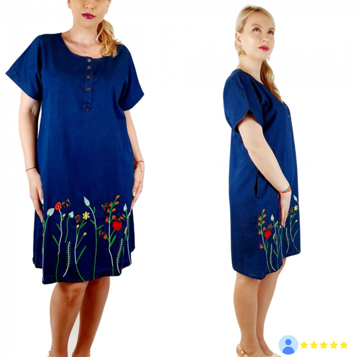 Rochie Traditionala din denim Sanda 16