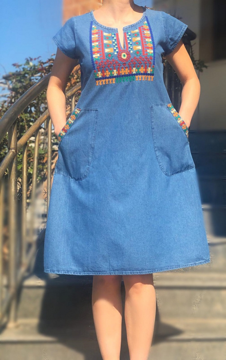 Rochie Traditionala din denim Sanda 18 [3]